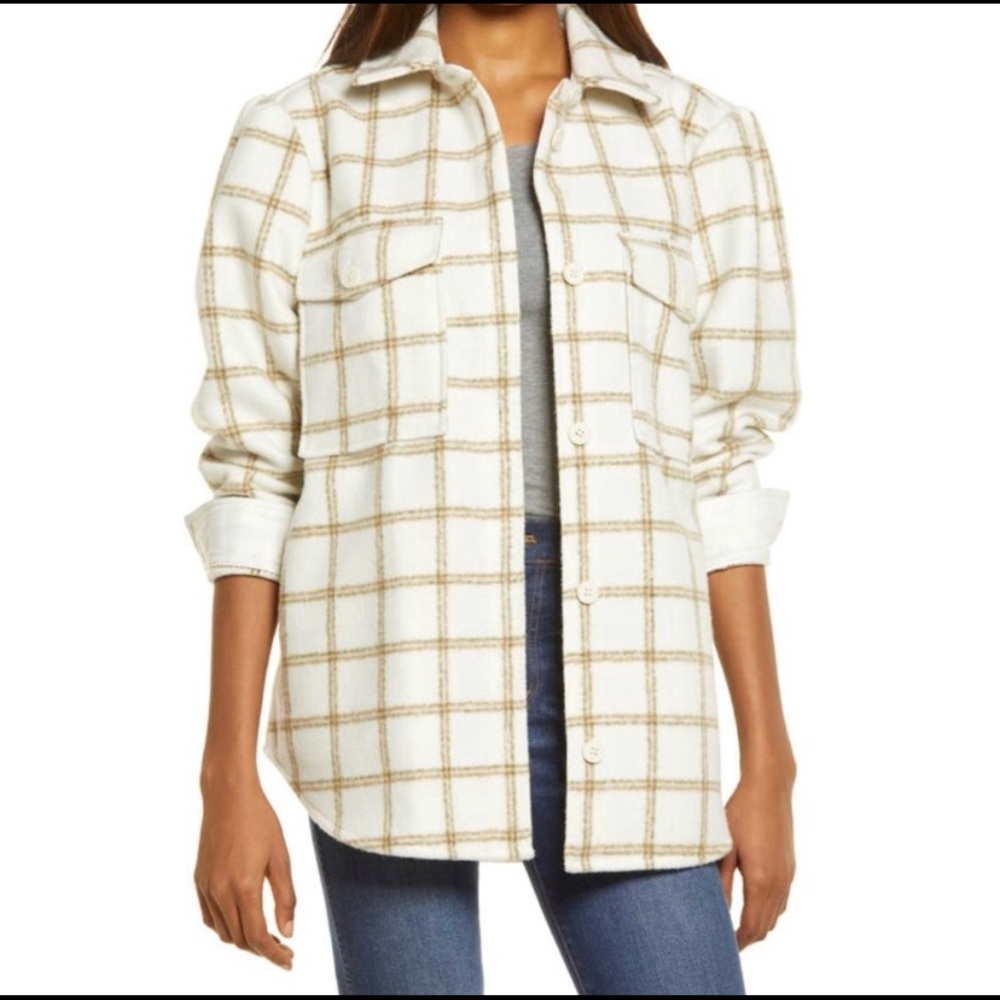 NWT Nordstrom TREASURE & BOND Plaid Heavy Shirt Jacket Shacket